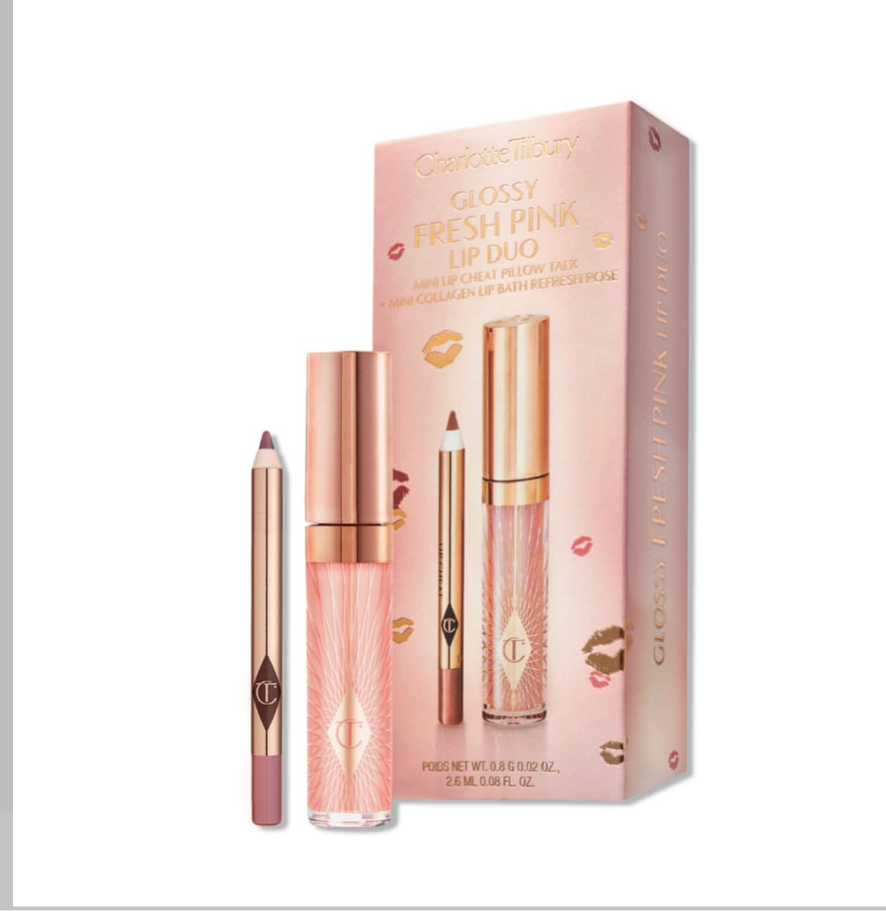 CHARLOTTE TILBURY-Mini Glossy Pink Lip Gloss + Lip Liner Set