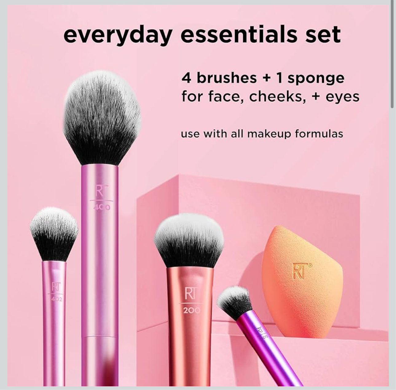 Real Techniques- Everyday Essentials Makeup Brush &
Sponge Set