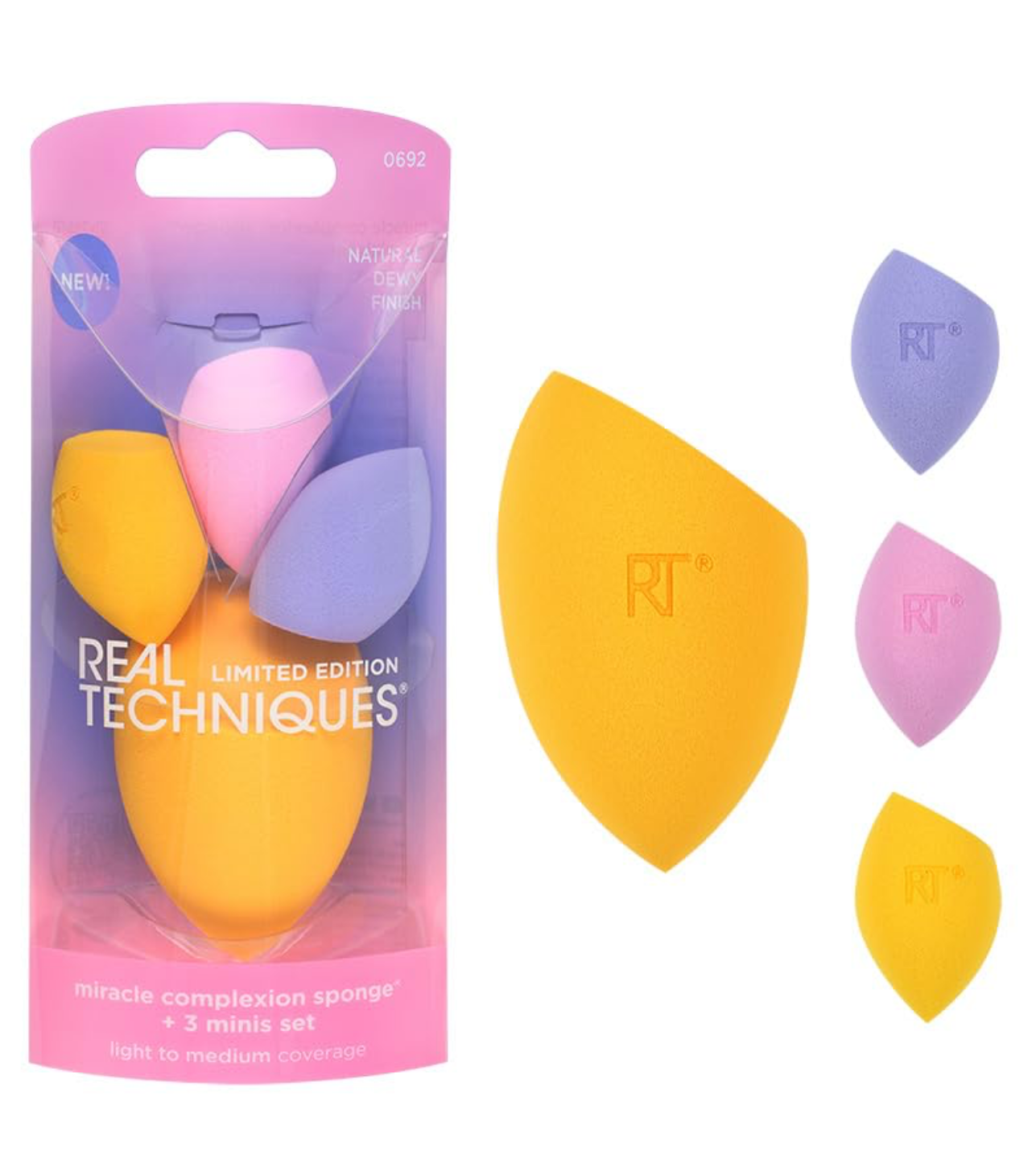 Real Techniques- Miracle Complexion Sponge + 3 Minis Kit, 4 Piece Set LIMITED EDITION
