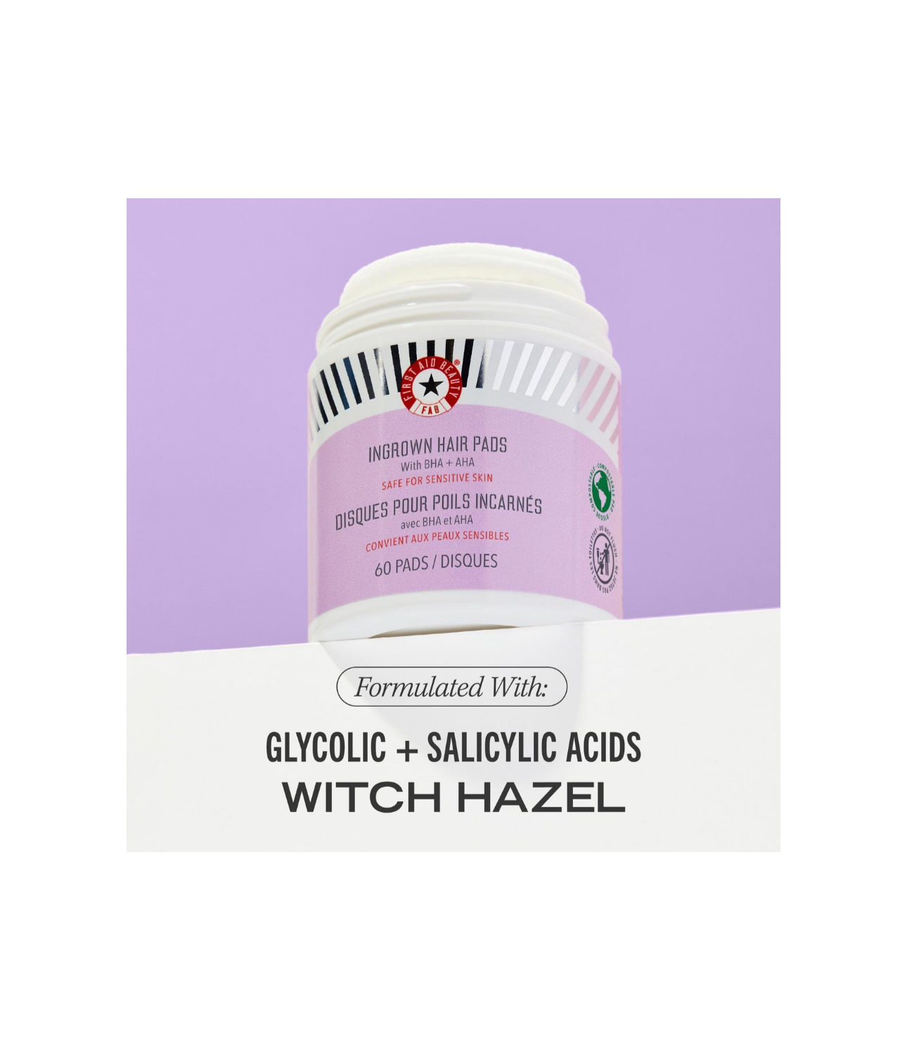 First Aid Beauty- Ingrown Hair Pads with BHA & AHA