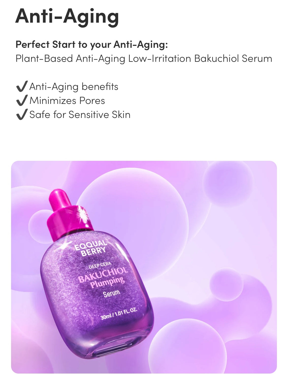 EQQUALBERRY- Bakuchiol Plumping Serum