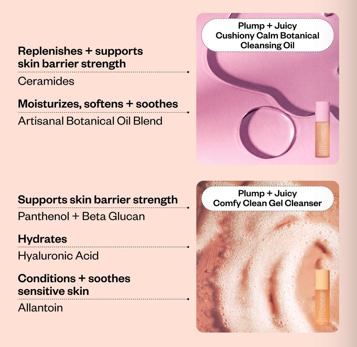 Kosas- Mini Plump+Juicy Double Cleansing System