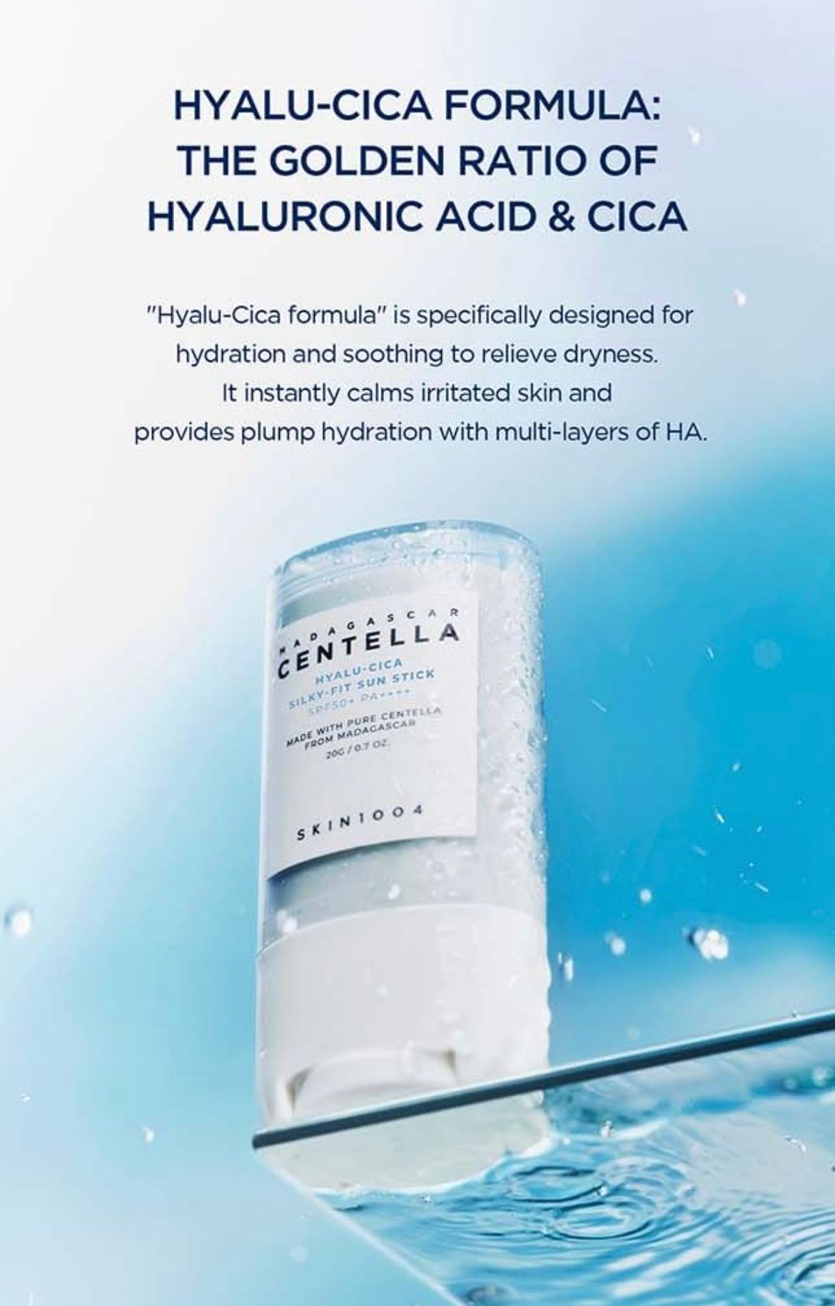 SKIN 1004- Madagascar Centella Hyalu-Cica Sun Stick
