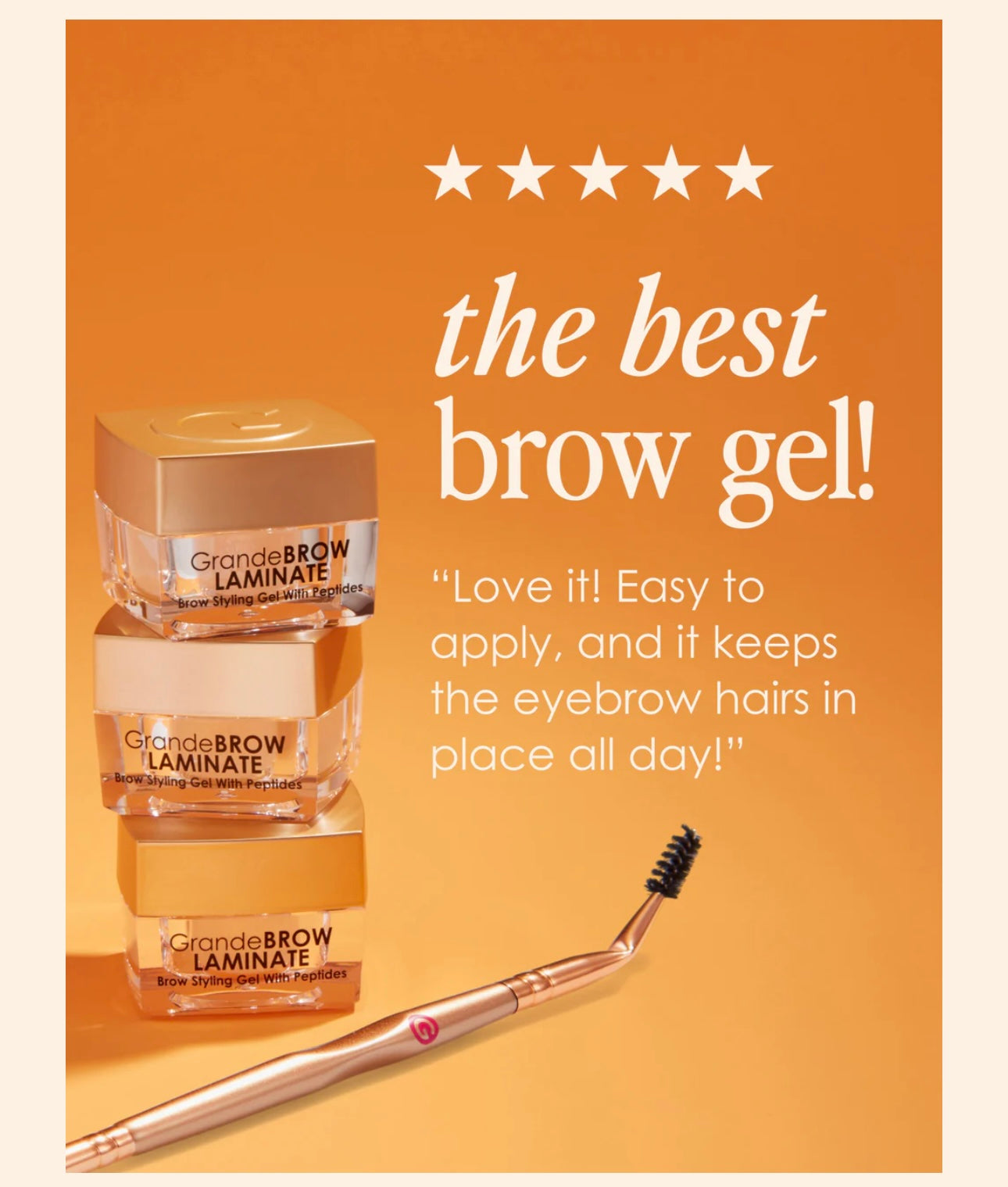 Grande Cosmetics-LAMINATE
Brow Styling Gel PLUS Brow Brush