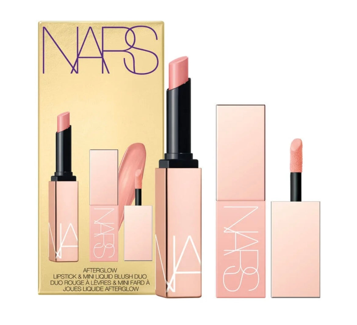 Nars- Afterglow Lipstick & Mini Liquid Blush Duo