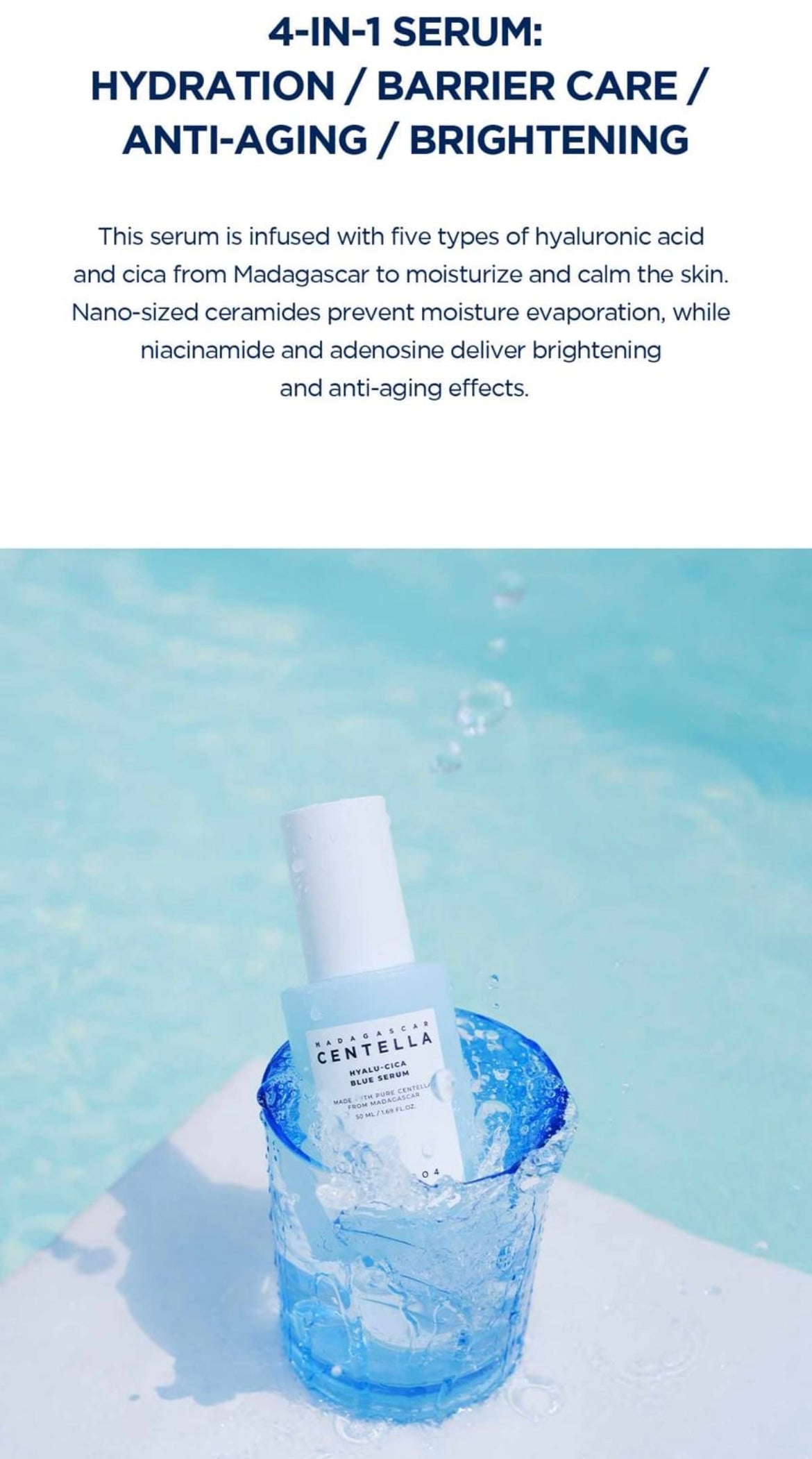 SKIN 1004- Madagascar Centella Hyalu-Cica Blue Serum