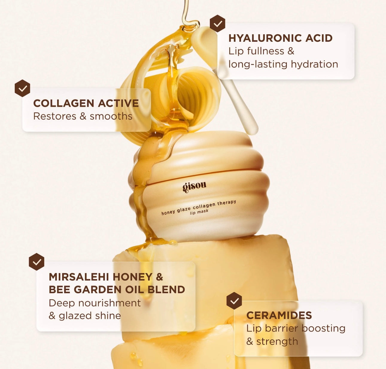Gisou- Honey Glaze Collagen Therapy Lip Mask