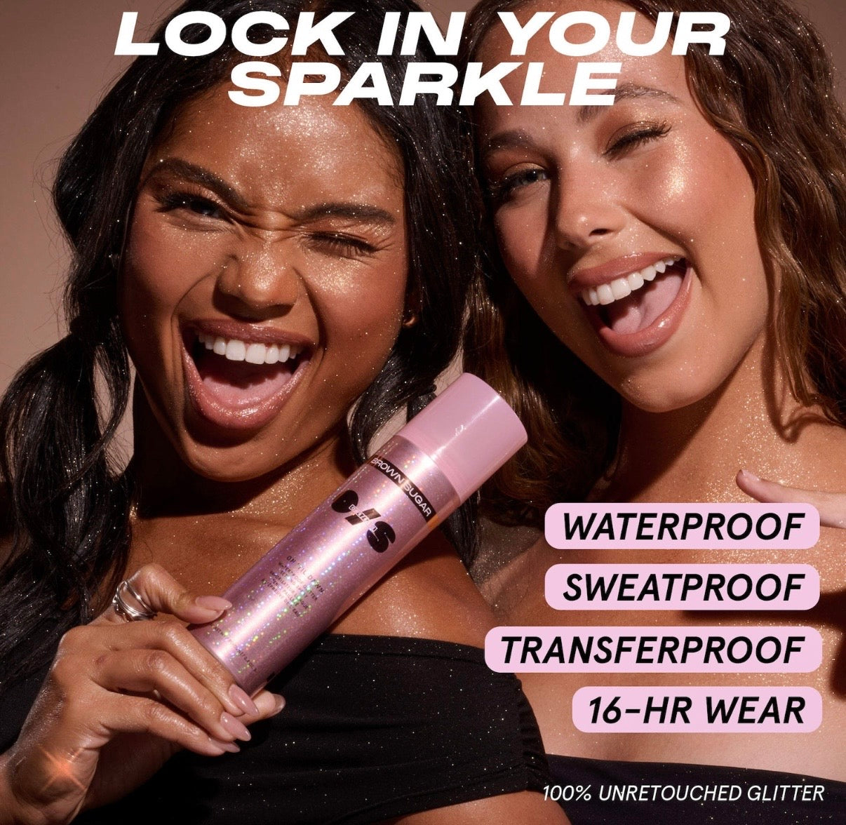 One Size- On 'Til Dawn Waterproof Glitter Setting Spray- Brown Sugar
