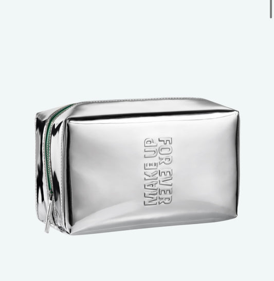 Make Up For Ever- Metallic Silver Makeup Bag/Organizer