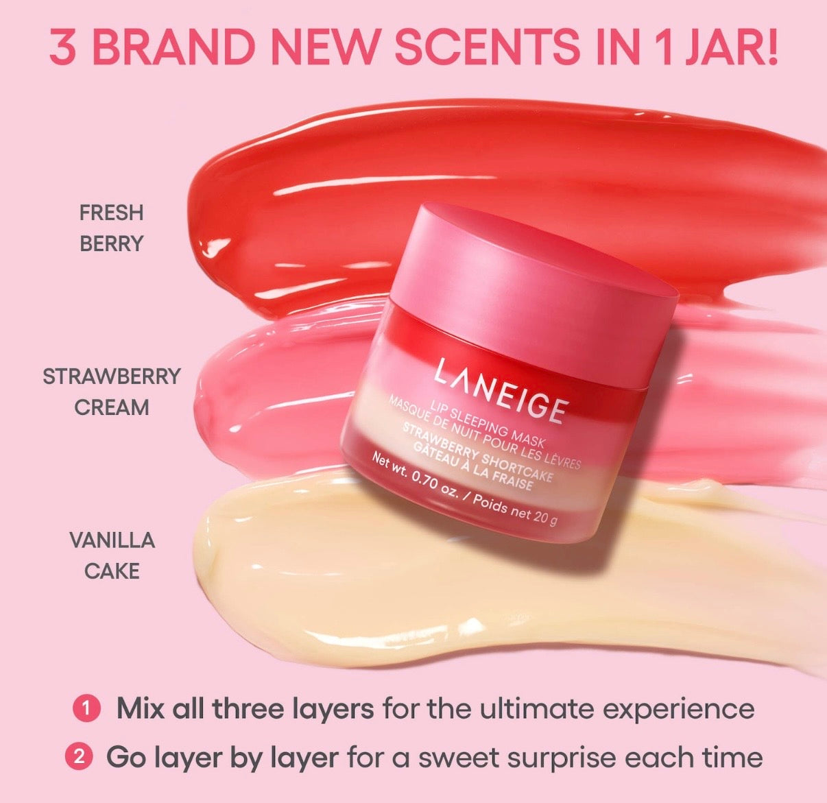 Laneige- Berry Sweet Lip Treatment Minis Trio Set