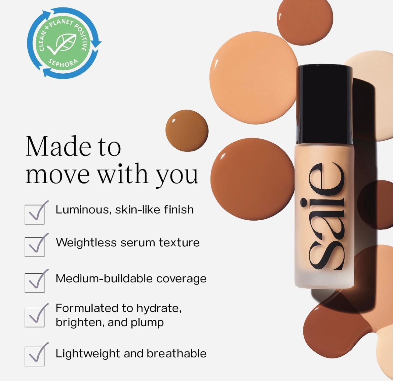 Saie-Glowy Super Skin Tint Foundation with Hyaluronic Acid