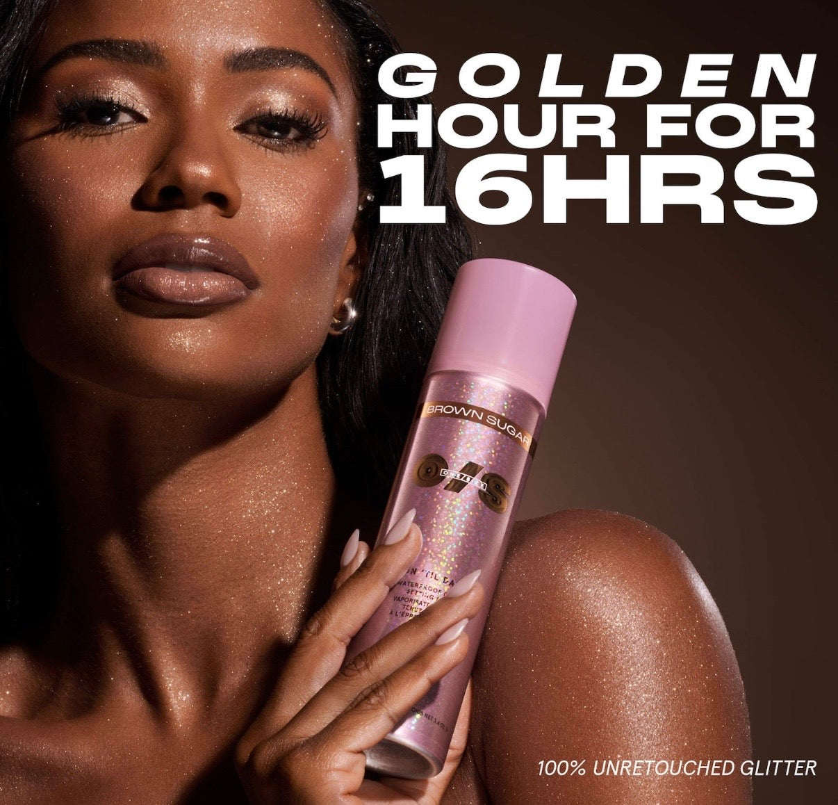 One Size- On 'Til Dawn Waterproof Glitter Setting Spray- Brown Sugar