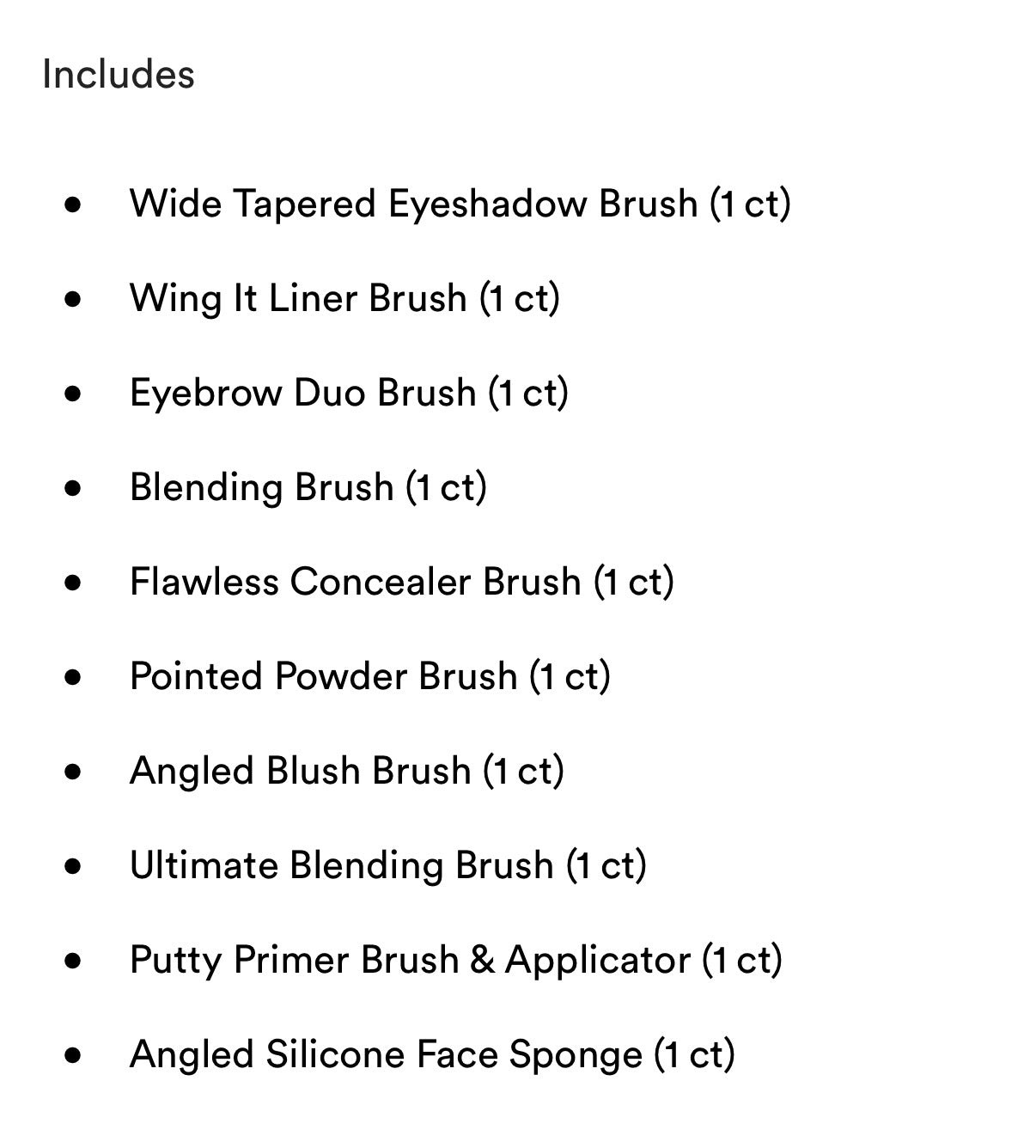 Elf- Ten Out of Ten Makeup Brush Kit
