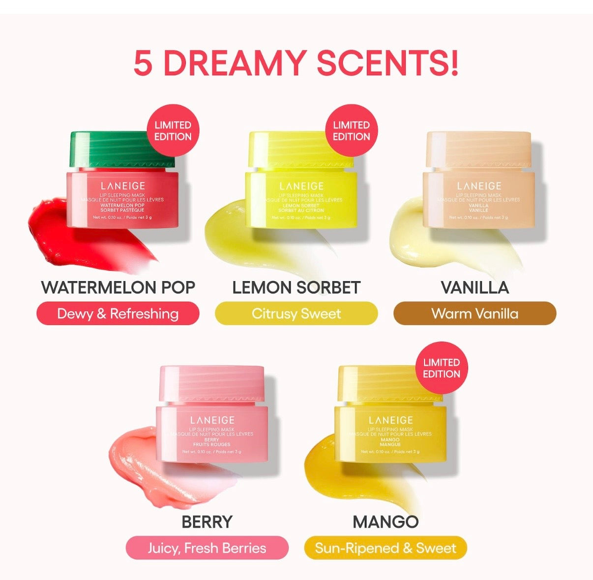 LANEIGE- Midnight Minis Hydrating Lip Sleeping Mask Treatment