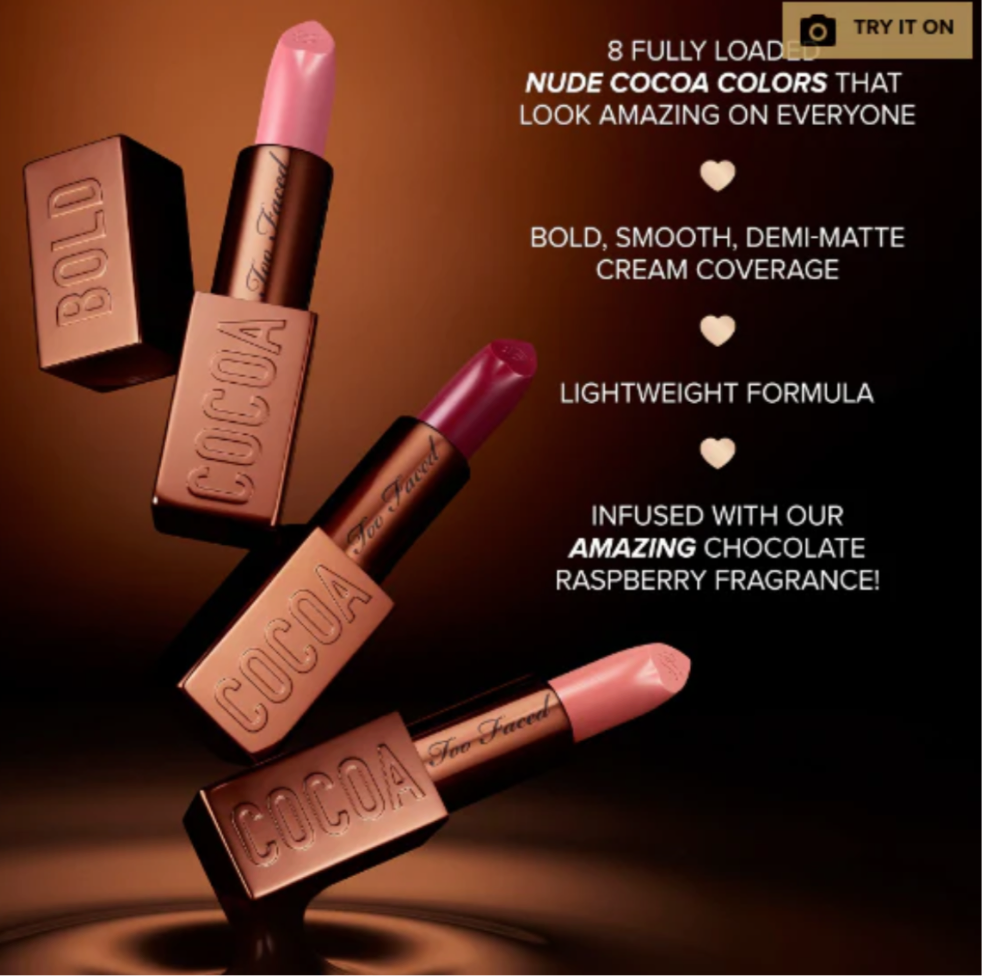 Too Faced- Cocoa Bold Cream Lipstick