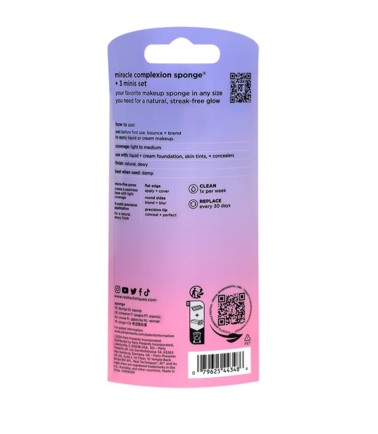 Real Techniques- Miracle Complexion Sponge + 3 Minis Kit, 4 Piece Set LIMITED EDITION