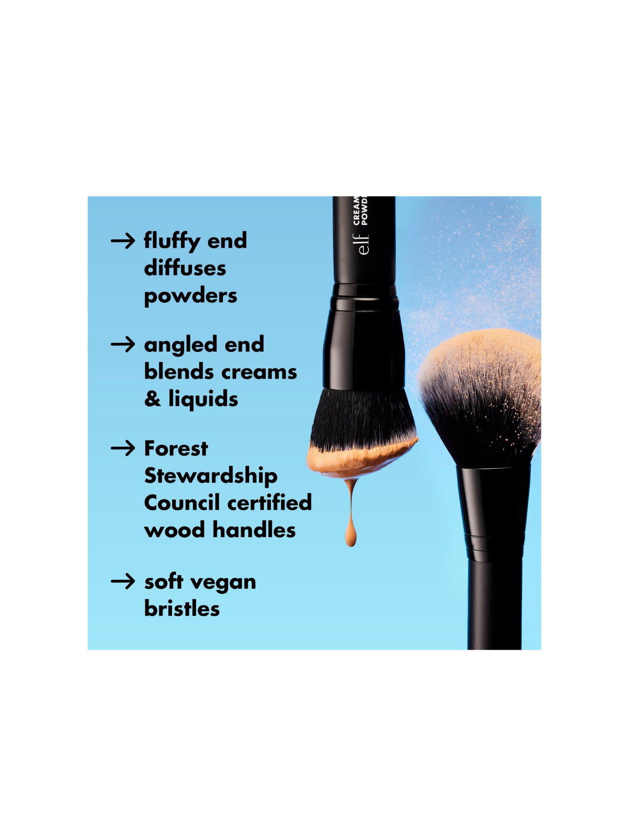 Elf- Cream & Powder Face Brush