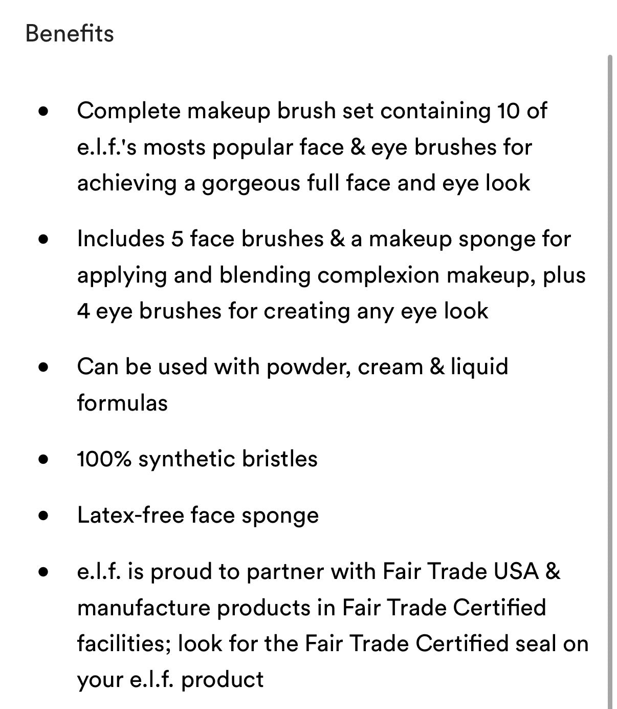 Elf- Ten Out of Ten Makeup Brush Kit
