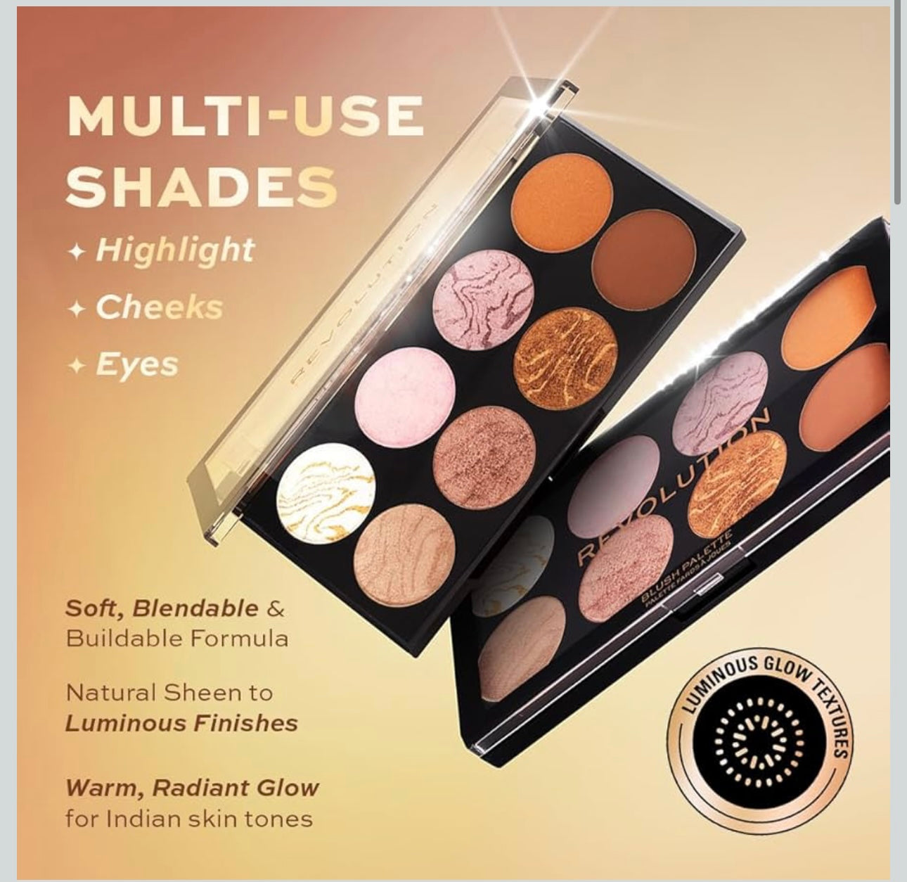 Revolution- Ultra Blush Palette Golden Sugar
