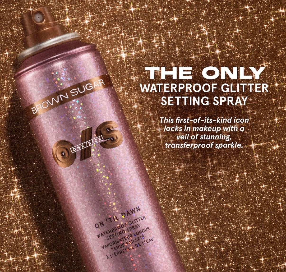 One Size- On 'Til Dawn Waterproof Glitter Setting Spray- Brown Sugar