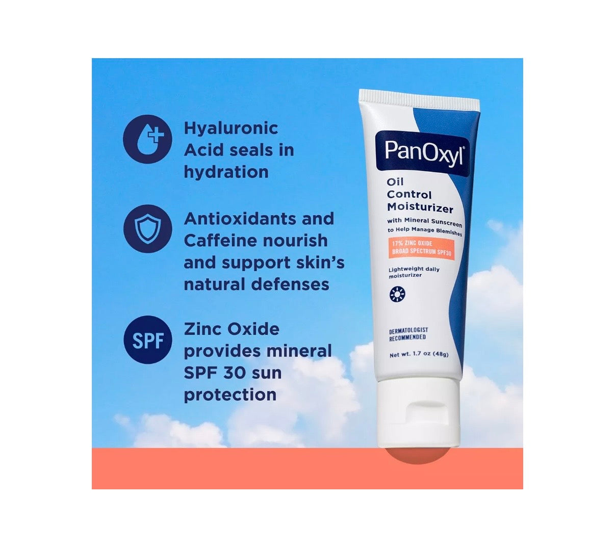 PanOxyl- Oil Control Moisturizer with Broad Spectrum SPF 30 Mineral Sunscreen