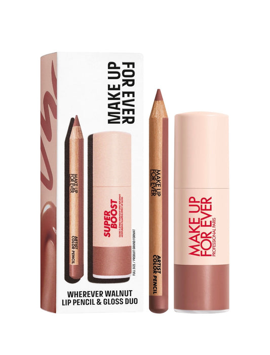 MAKE UP FOR EVER- Mini Artist Color Pencil Lip Liner & Full Size Super Boost Lip Gloss Kit