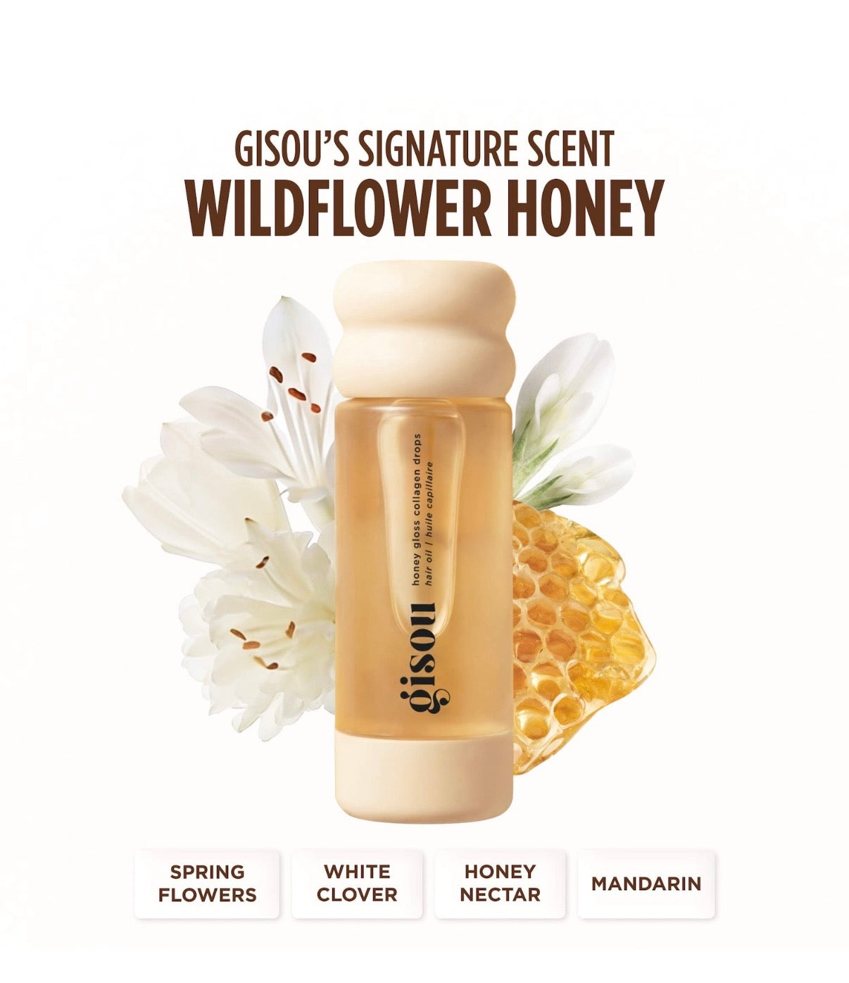 Gisou- Honey Gloss Collagen Drops Hair Oil for Fine to Medium Hair