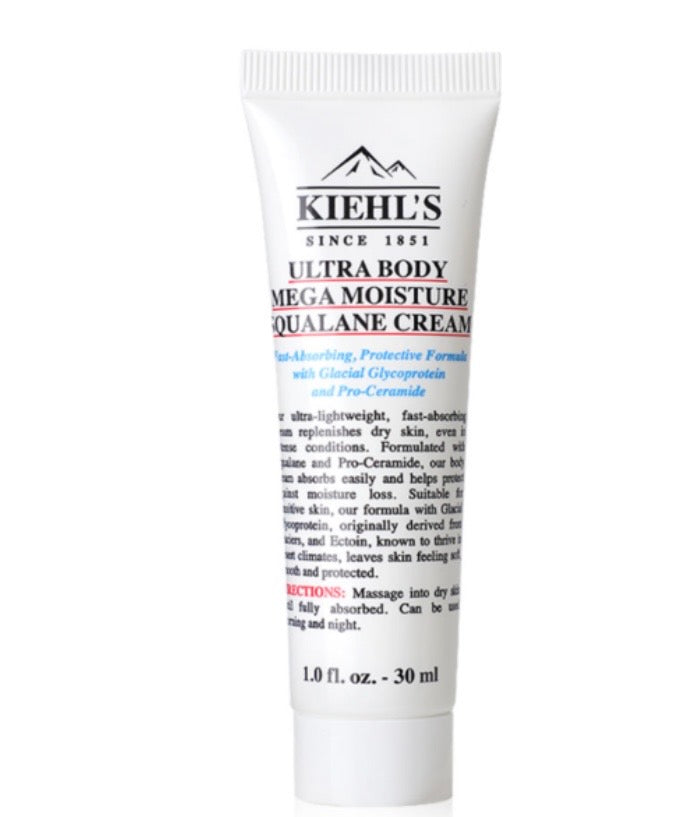 Kiehl’s- 2-Piece Mini 30mL Ultra Body Mega Moisture Squalane Cream & 30mL Mini Ultra Facial Barrier-Hydrating Cleanser Set