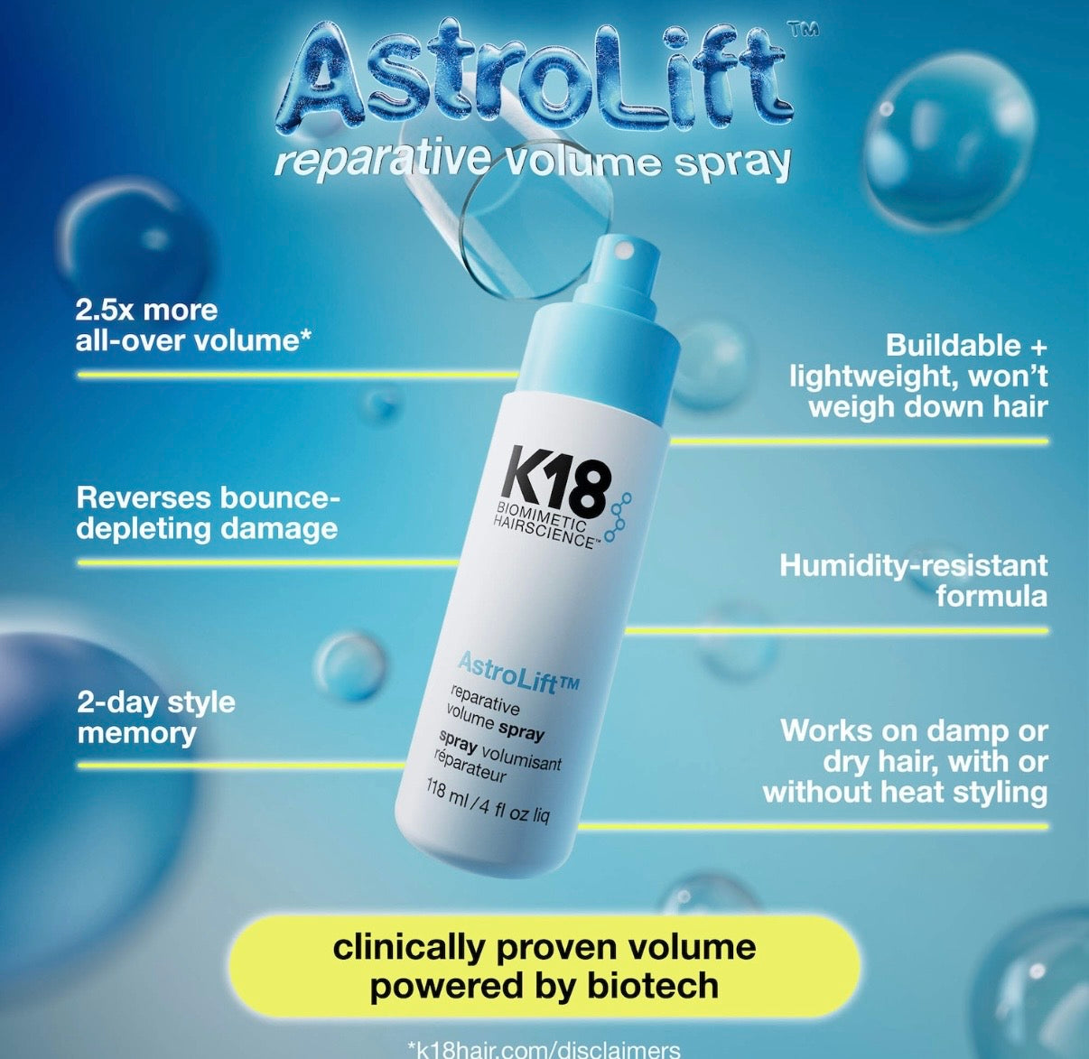 K18- AstroLift Reparative Volume Spray