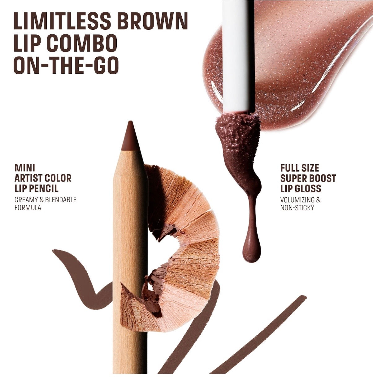 MAKE UP FOR EVER- Mini Artist Color Pencil Lip Liner & Full Size Super Boost Lip Gloss Kit