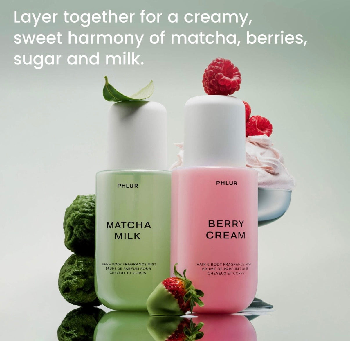 PHLUR- Berry Matcha Latte Body & Hair Set