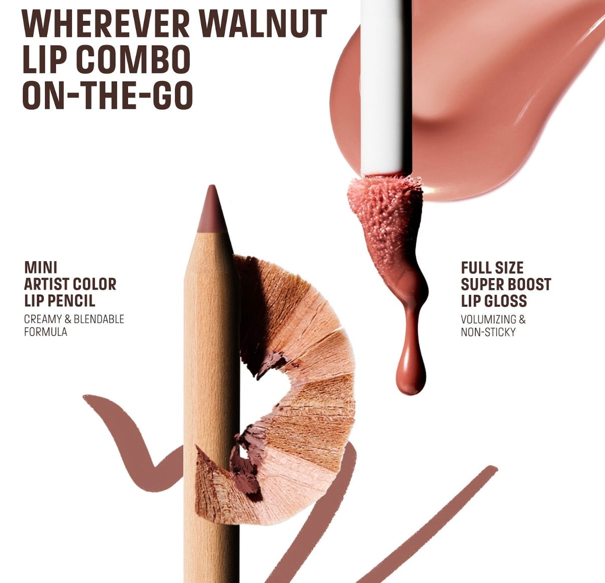 MAKE UP FOR EVER- Mini Artist Color Pencil Lip Liner & Full Size Super Boost Lip Gloss Kit