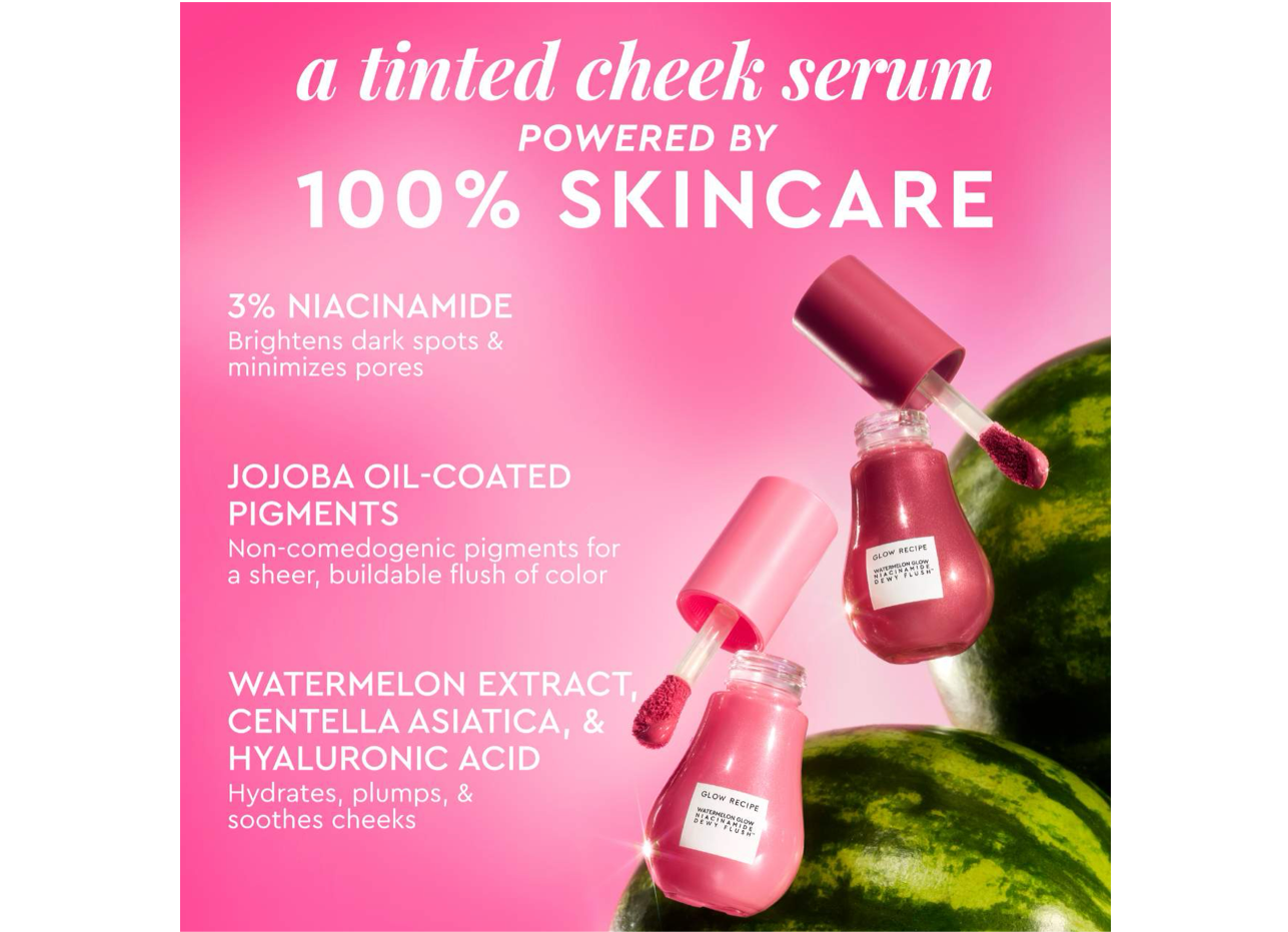 GLOW RECIPE -Watermelon Glow Niacinamide Dewy Flush -
Brightening Serum Blush