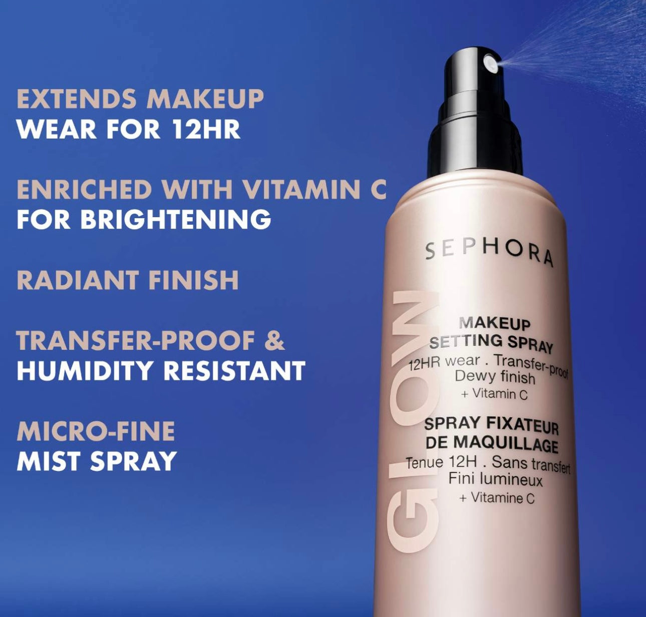 Sephora- Glow 12HR Wear Transferproof Makeup Setting Spray with Vitamin C