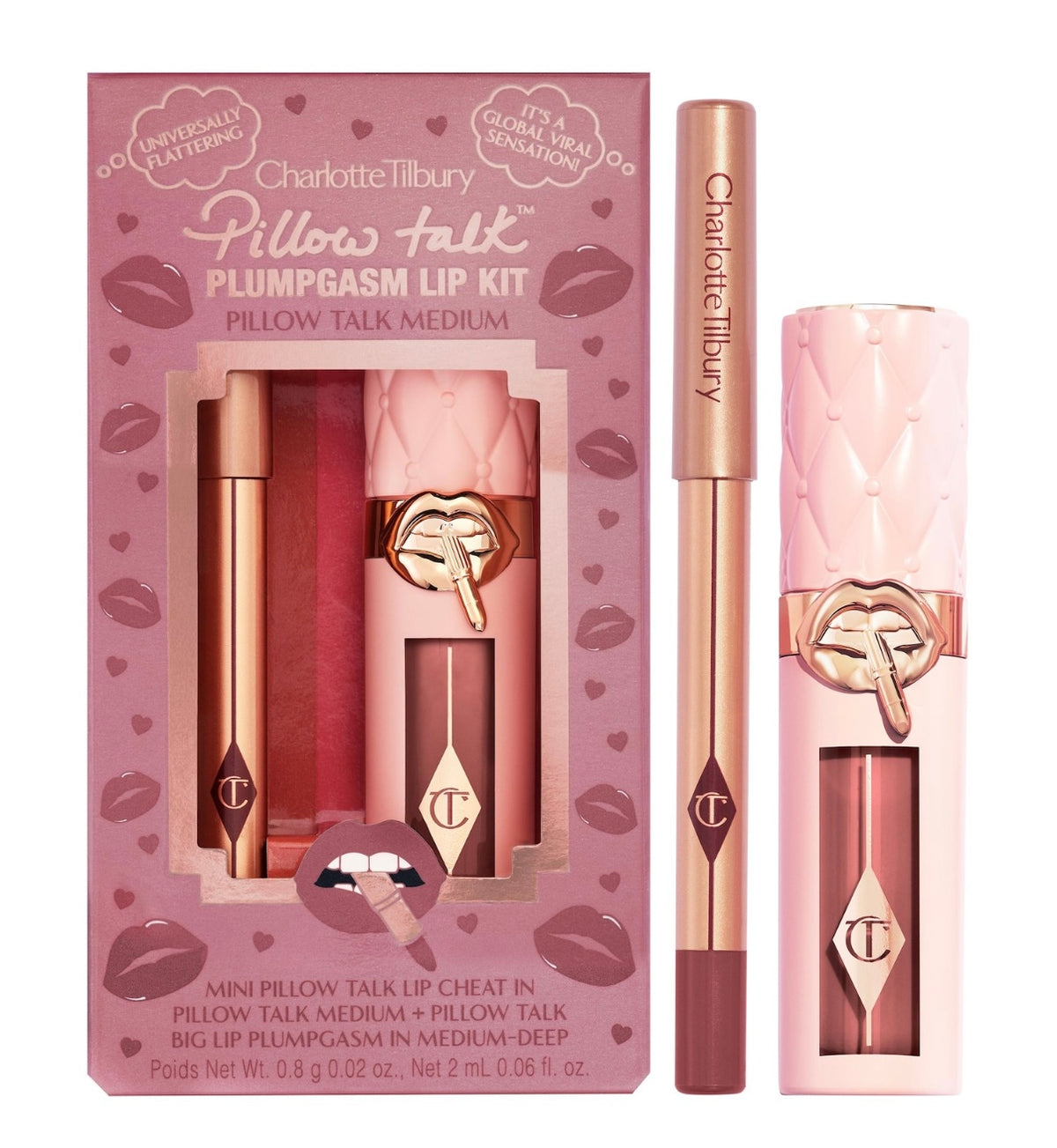 Charlotte Tilbury- Mini Pillow Talk Plumpgasm Lip Liner and Lip Gloss Set
