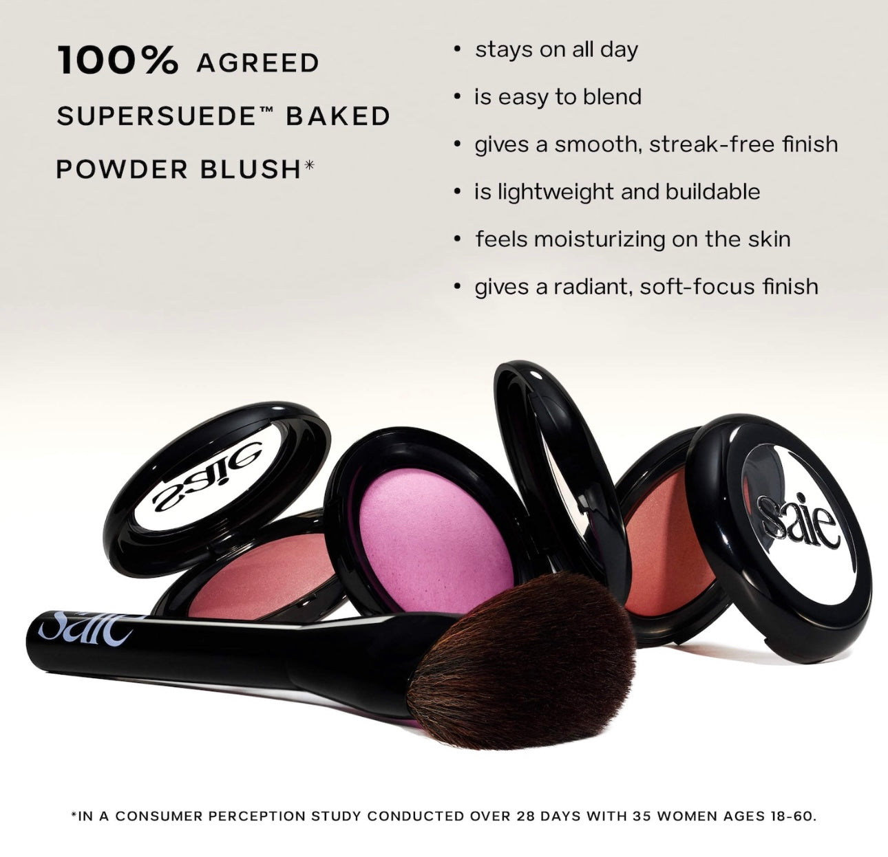 Saie- SuperSuede™ Radiant Talc-Free Baked Powder Blush