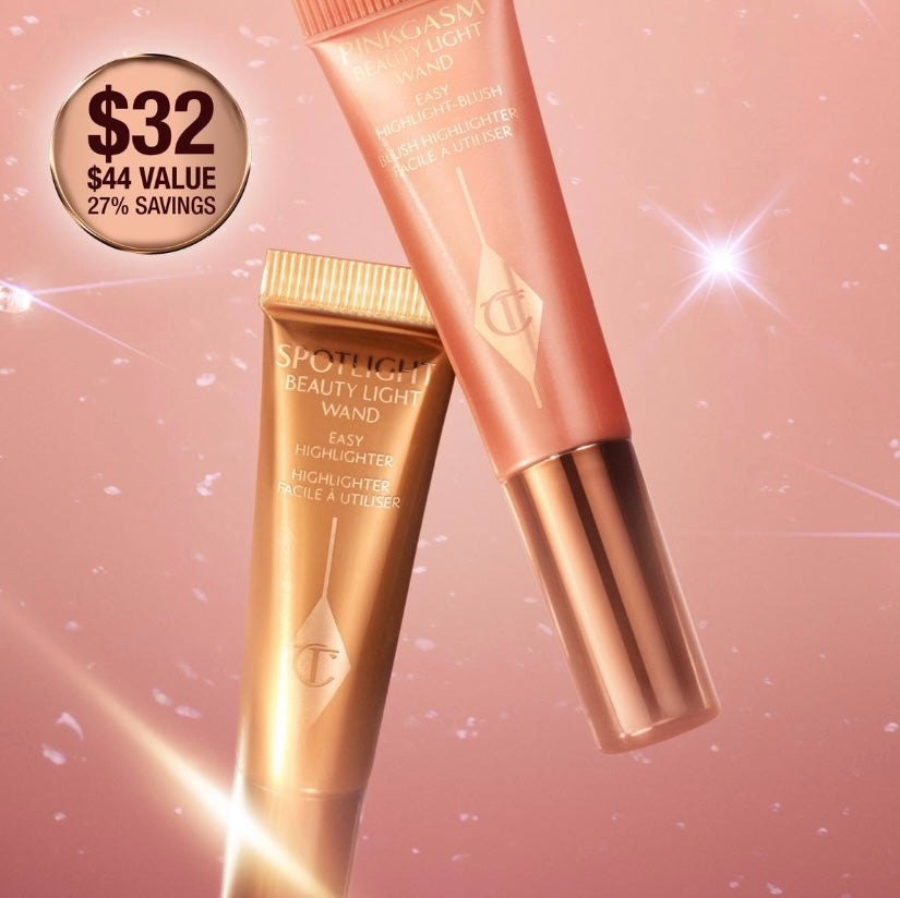 Charlotte Tilbury- Mini Hollywood Superstar Beauty Highlighter Wand Duo Set