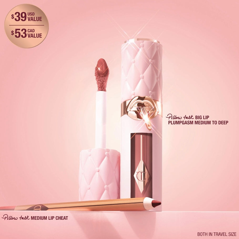 Charlotte Tilbury- Mini Pillow Talk Plumpgasm Lip Liner and Lip Gloss Set