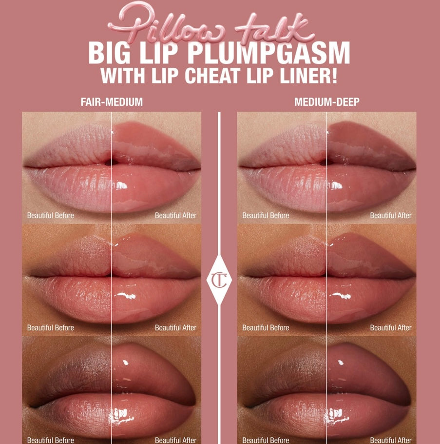 Charlotte Tilbury- Mini Pillow Talk Plumpgasm Lip Liner and Lip Gloss Set
