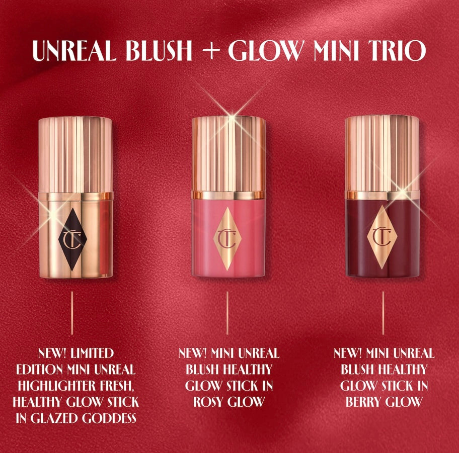 Charlotte Tilbury- Mini Unreal Blush + Glow Trio