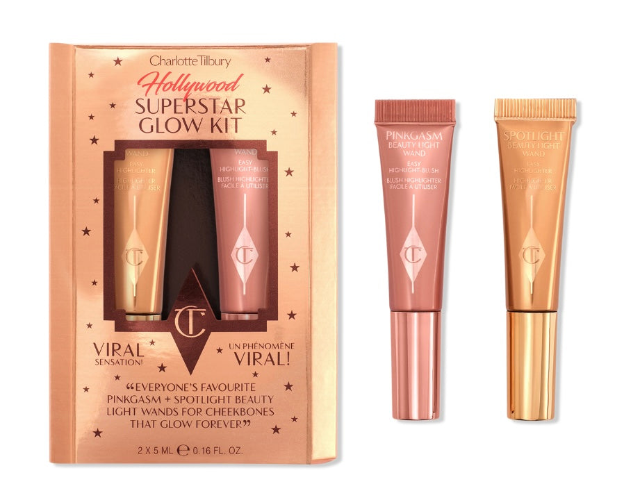 Charlotte Tilbury- Mini Hollywood Superstar Beauty Highlighter Wand Duo Set