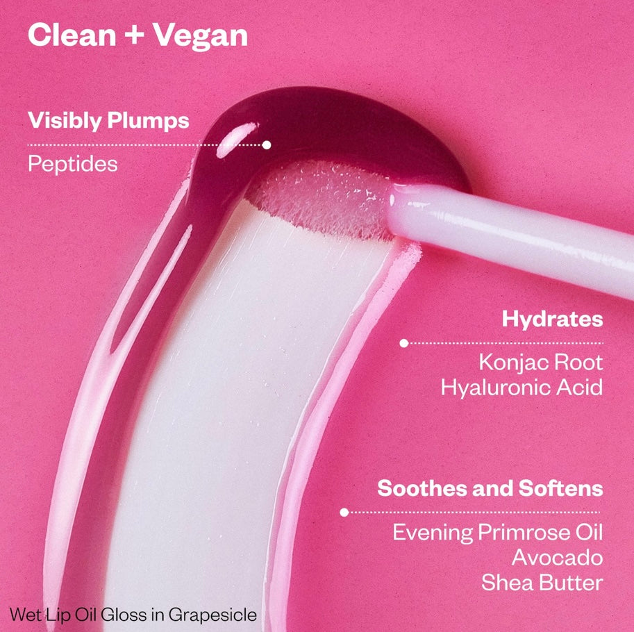 Kosas- Wet Lip Oil Plumping Peptide Lip Treatment Gloss