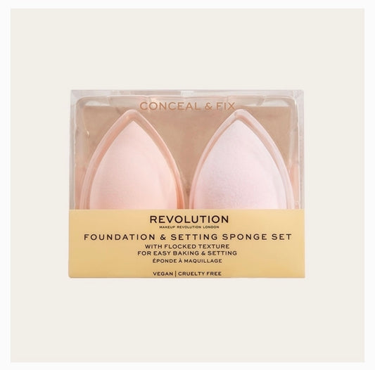 Revolution- Conceal & Fix Foundation Setting Sponge Set Duo