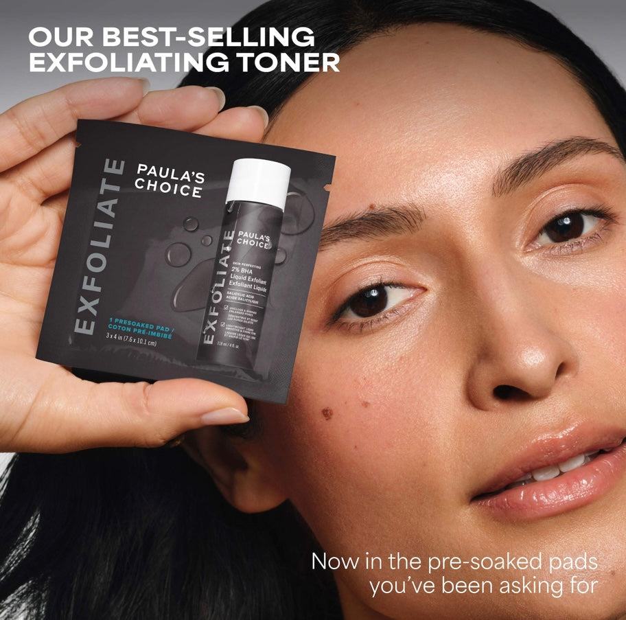 Paula’s Choice- Skin Perfecting 2% BHA Exfoliating Toner Pads for Clear Skin