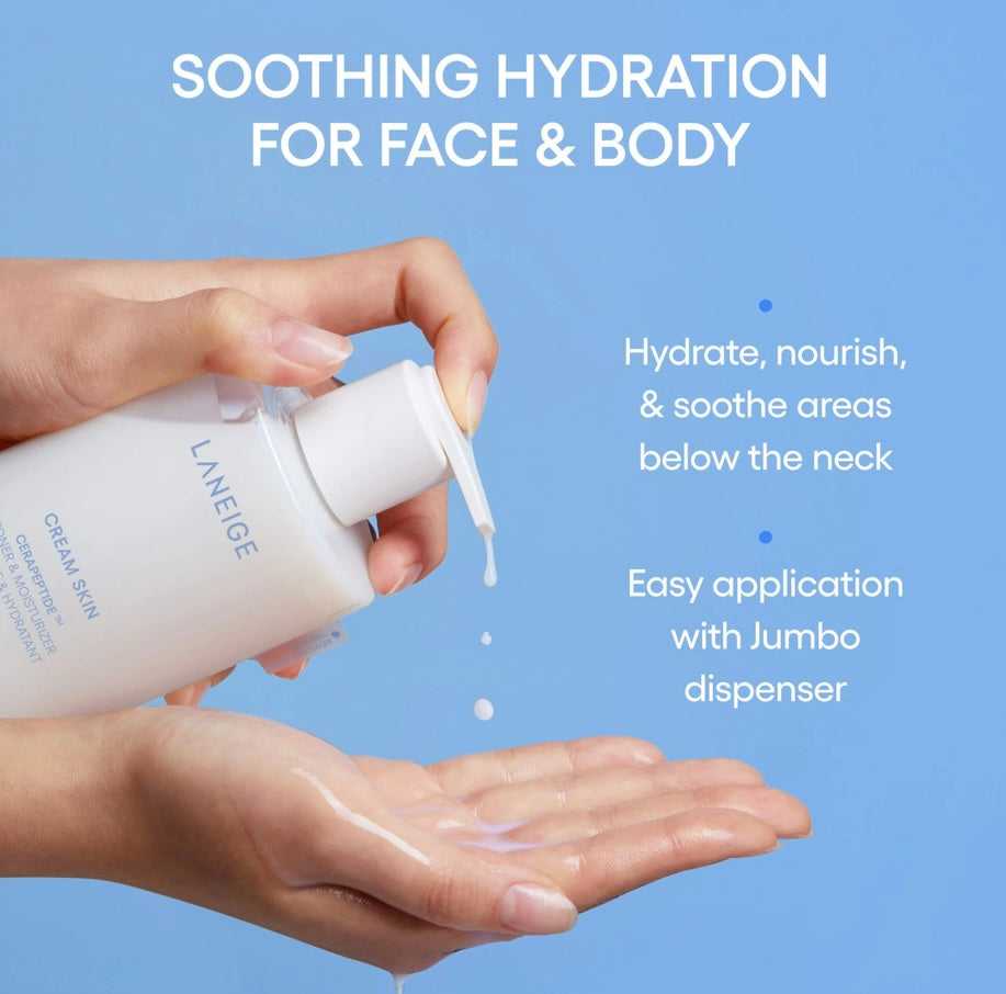 Laneige- Cream Skin Milky Toner with Ceramides & Peptides for Nourishing Hydration
