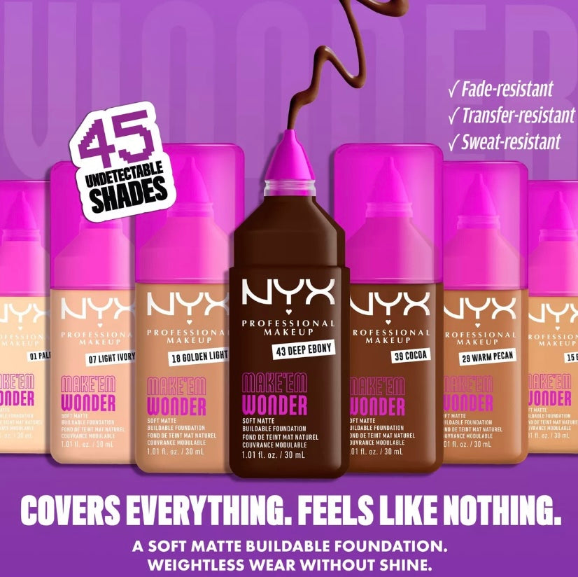 Nyx- Make ‘EM Wonder, 24HR Soft Matte Foundation