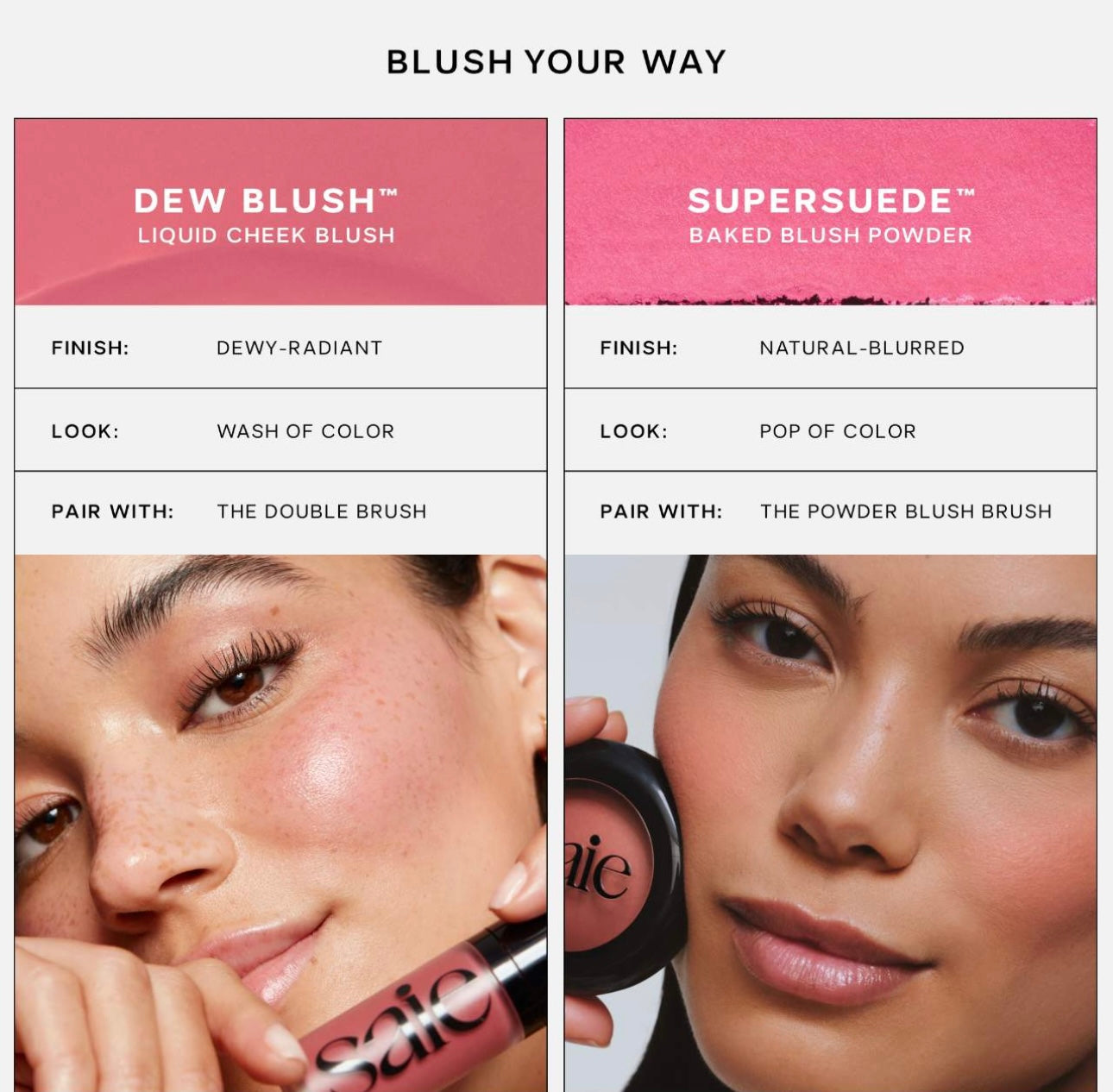 Saie- SuperSuede™ Radiant Talc-Free Baked Powder Blush