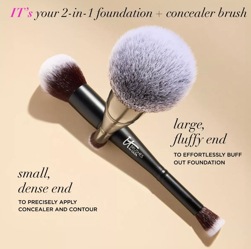 IT Cosmetics- Airbrush Dual Ended Flawless Complexion Concealer & Foundation Brush