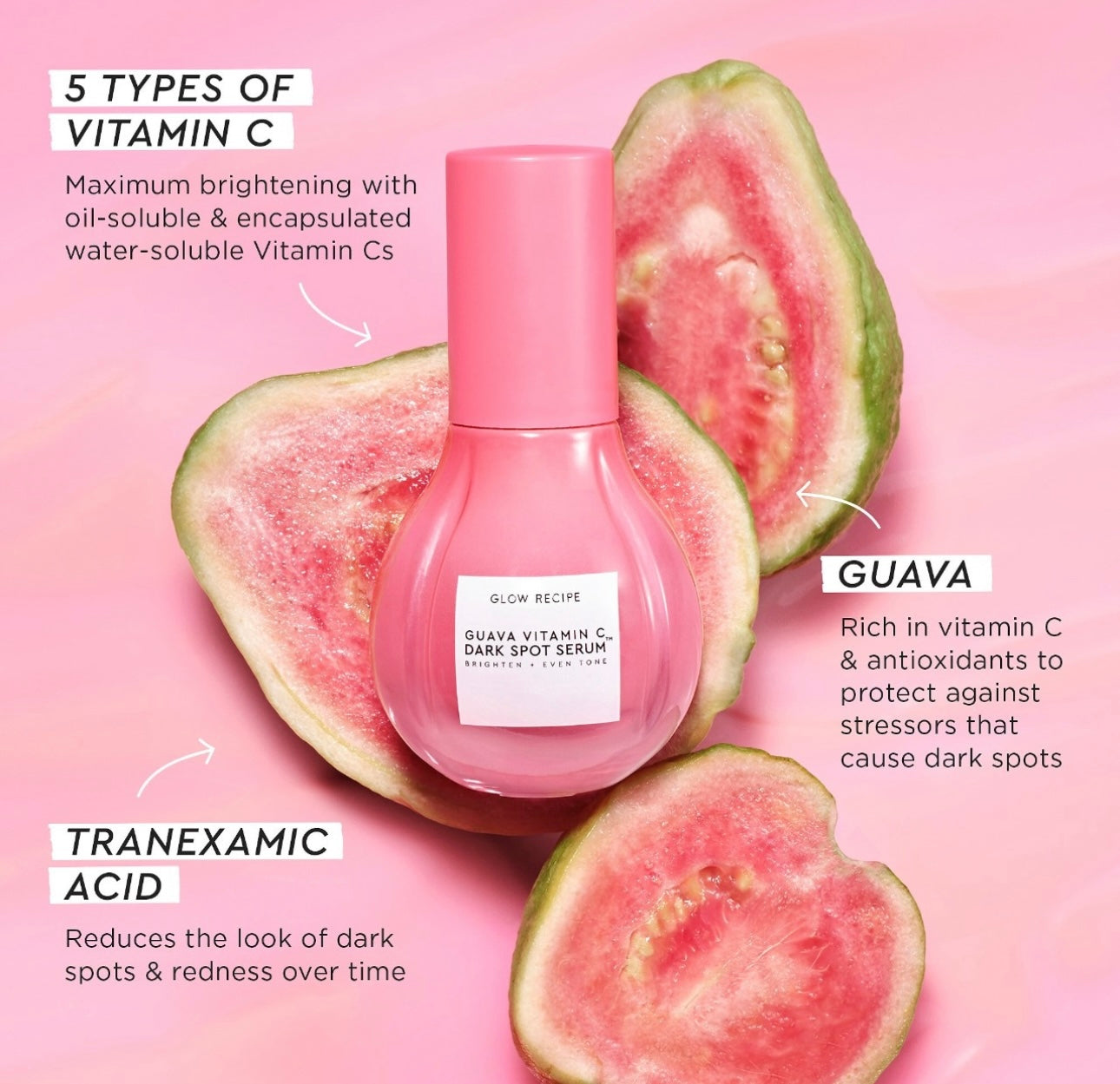 GLOW RECIPE- Guava Vitamin C Dark Spot Brightening Treatment Serum