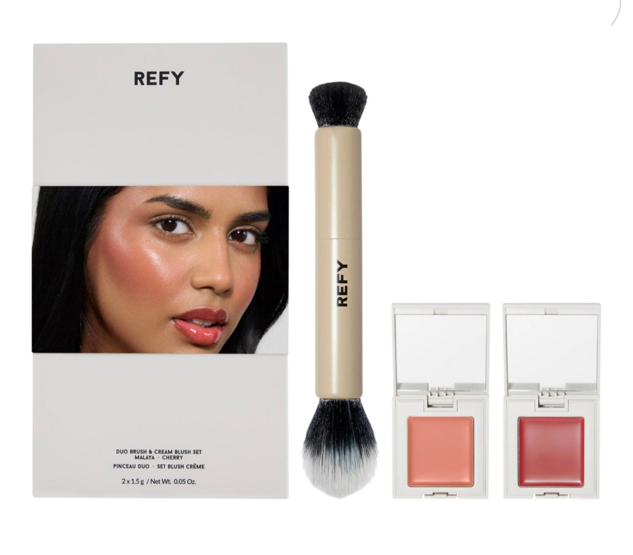 REFY- Cream Blush Duo with Duo Face Brush Gift Set
